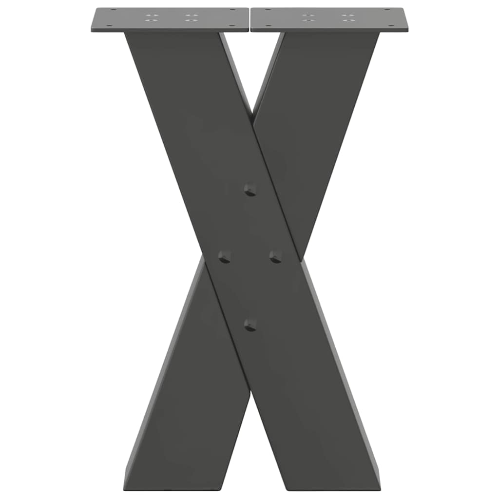 Anthracite Steel X-Shaped Coffee Table Legs 2 Pcs (38x42-43 cm)