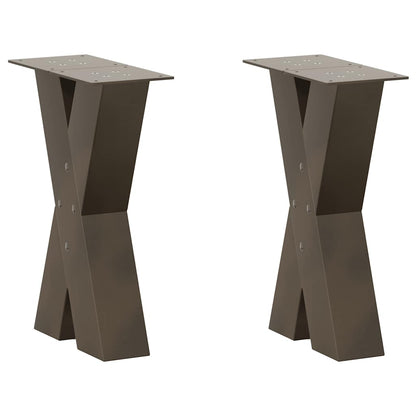 Natural Steel X-Shaped Coffee Table Legs 2 pcs, Adjustable 38x42-43 cm