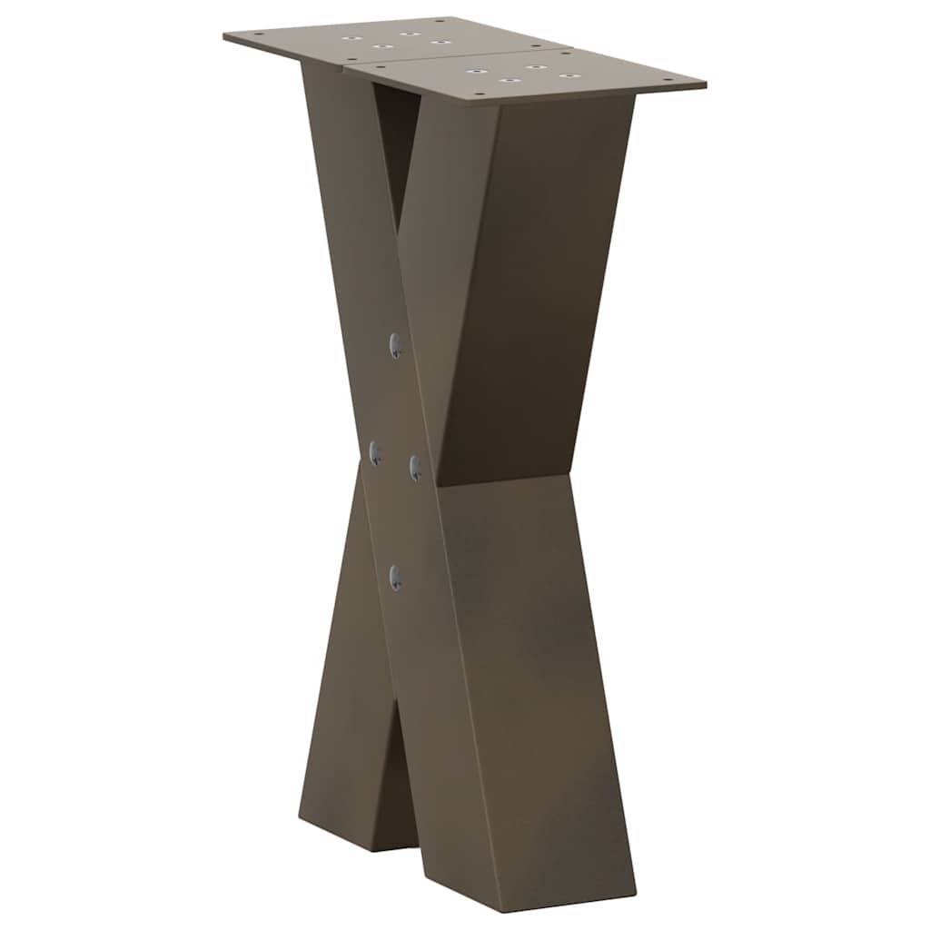 Natural Steel X-Shaped Coffee Table Legs 2 pcs, Adjustable 38x42-43 cm
