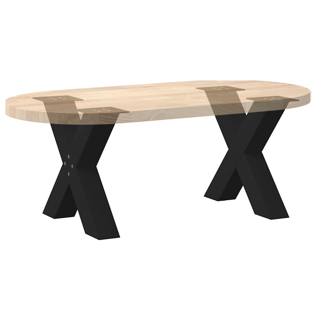 Black Steel X-Shaped Coffee Table Legs, 2pcs, Adjustable 50x42-43 cm