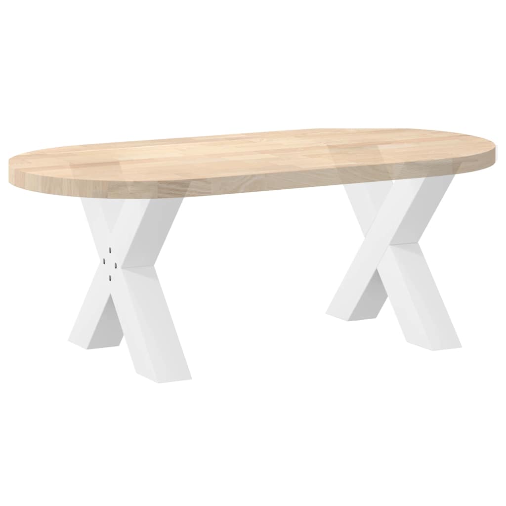 White X-Shaped Steel Coffee Table Legs, 2 pcs, Adjustable Height