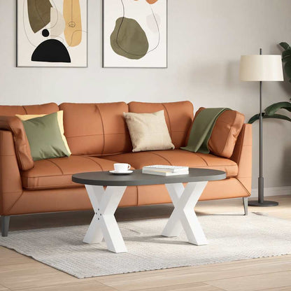 White X-Shaped Steel Coffee Table Legs, 2 Pcs, 60x(42-43) cm