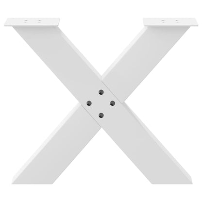 White X-Shaped Steel Coffee Table Legs, 2 Pcs, 60x(42-43) cm