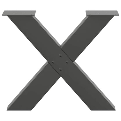 Anthracite Steel X-Shaped Coffee Table Legs, 2 pcs, Adjustable 60x42-43 cm