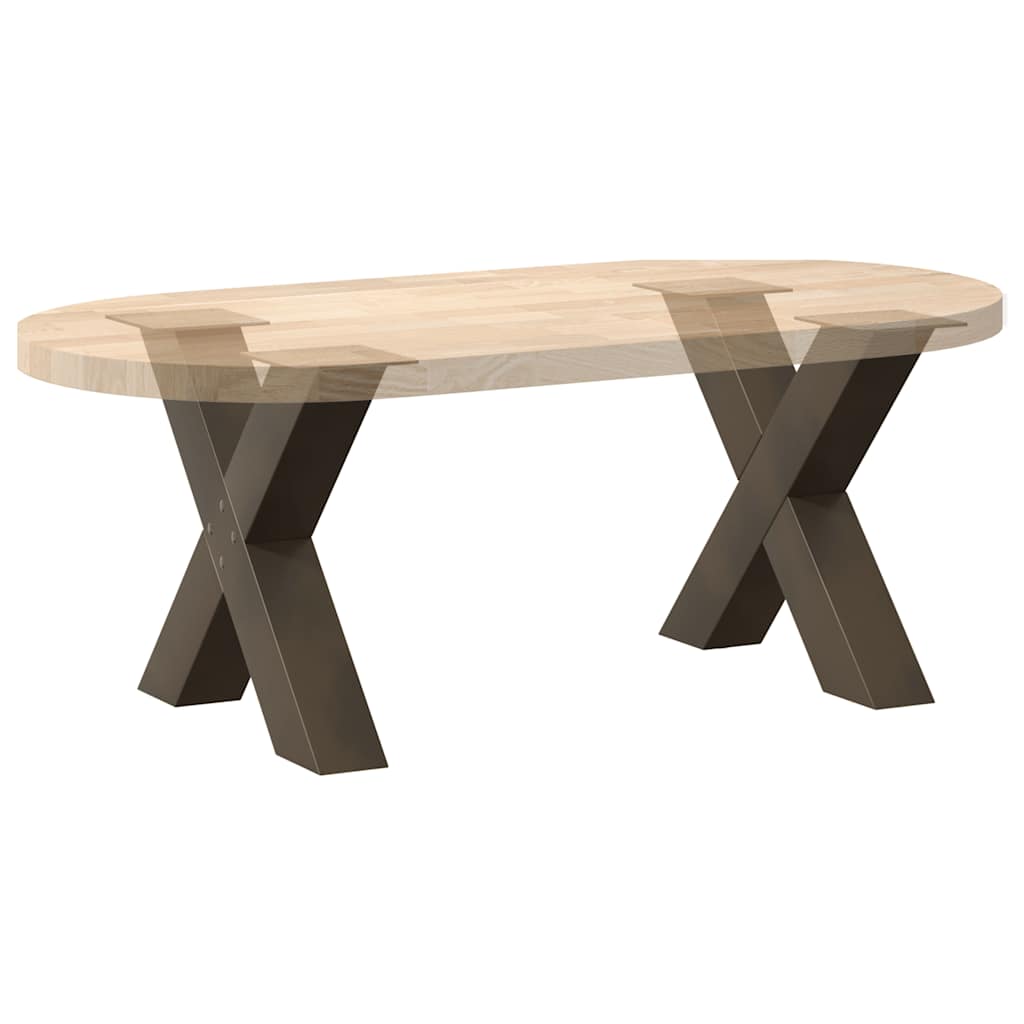 Natural Steel X-Shaped Coffee Table Legs, 2pcs, Adjustable 60cm
