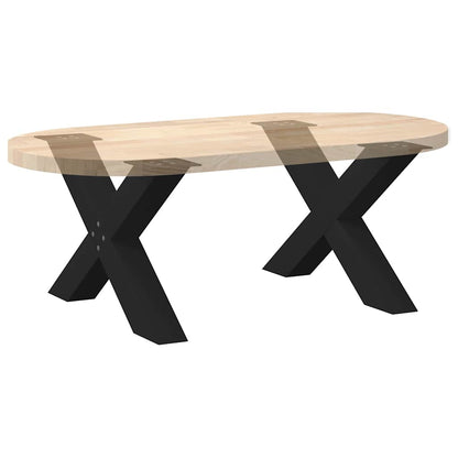 X-Shaped Black Steel Coffee Table Legs, Set of 2, Adjustable 70cm