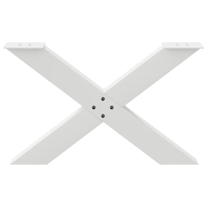 X-Shaped White Steel Coffee Table Legs, 2 pcs, 70x(42-43) cm