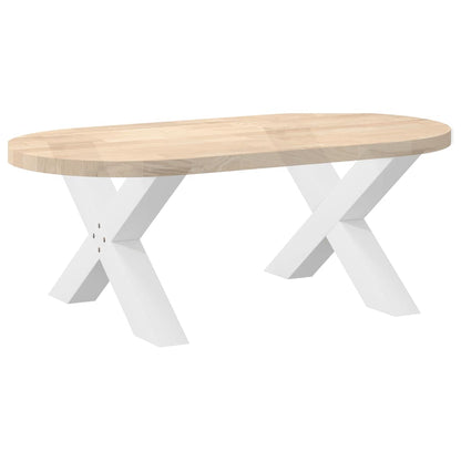 X-Shaped White Steel Coffee Table Legs, 2 pcs, 70x(42-43) cm