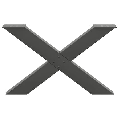 Anthracite Steel X-Shaped Coffee Table Legs, 2pcs, 70cm Adjustable
