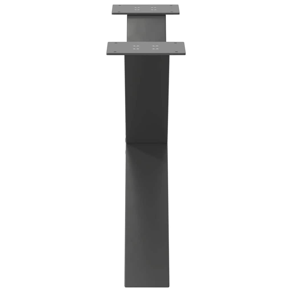 Anthracite Steel X-Shaped Coffee Table Legs, 2pcs, 70cm Adjustable