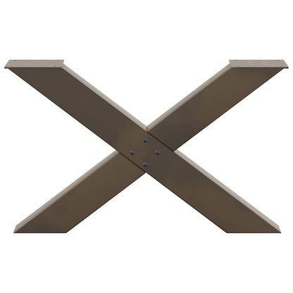 X-Shaped Coffee Table Legs, 2 pcs, Natural Steel, 70x(42-43) cm