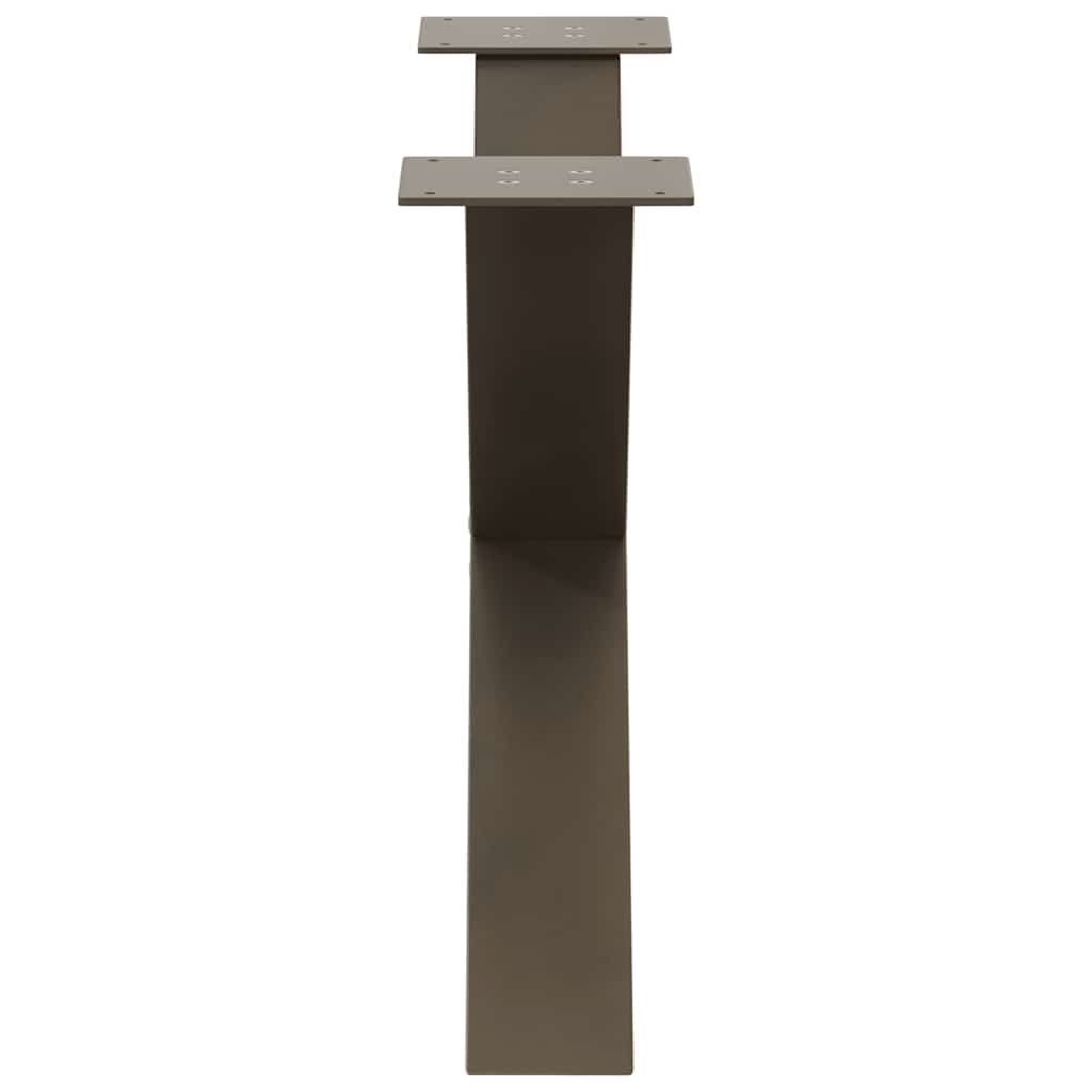 X-Shaped Coffee Table Legs, 2 pcs, Natural Steel, 70x(42-43) cm