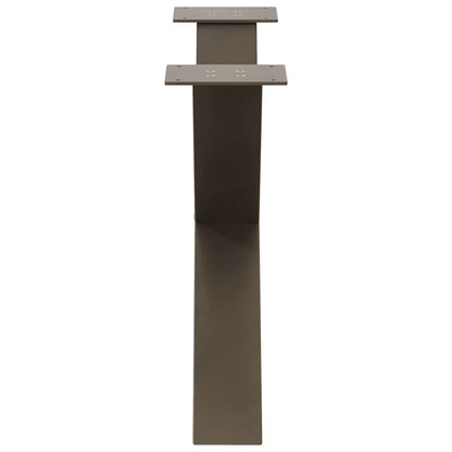 X-Shaped Coffee Table Legs, 2 pcs, Natural Steel, 70x(42-43) cm