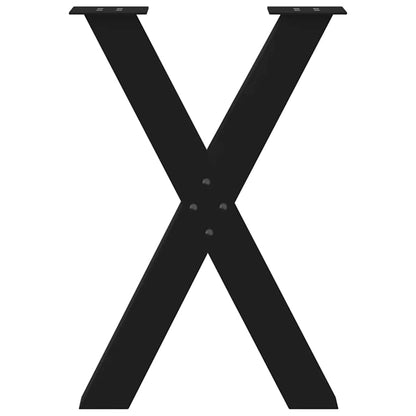 Black Steel X-Shaped Dining Table Legs 2pcs, 60x72-73cm