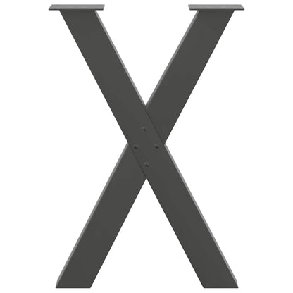 Anthracite Steel X-Shaped Dining Table Legs 2pcs 60x72-73cm