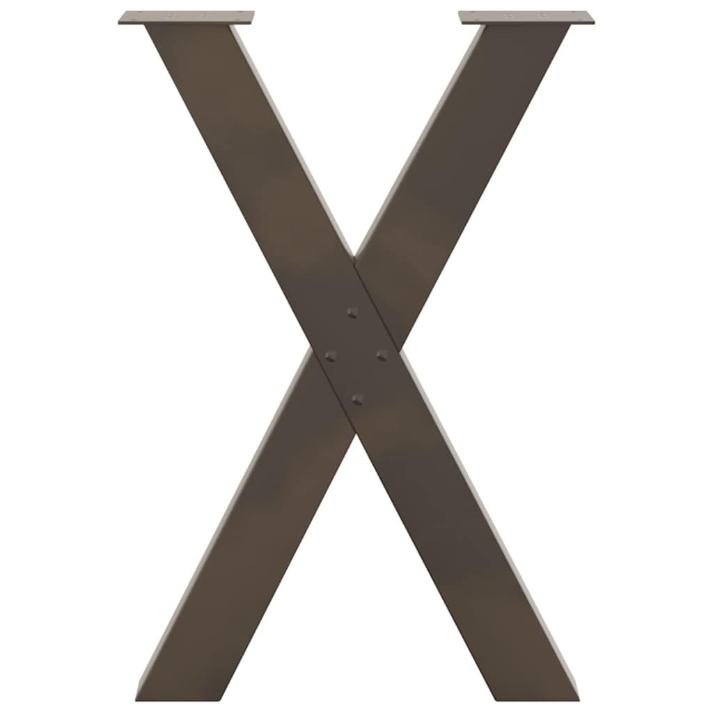 Natural Steel X-Shaped Dining Table Legs 60x72-73 cm, Set of 2