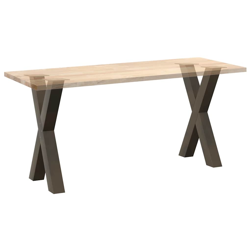 Natural Steel X-Shaped Dining Table Legs 60x72-73 cm, Set of 2
