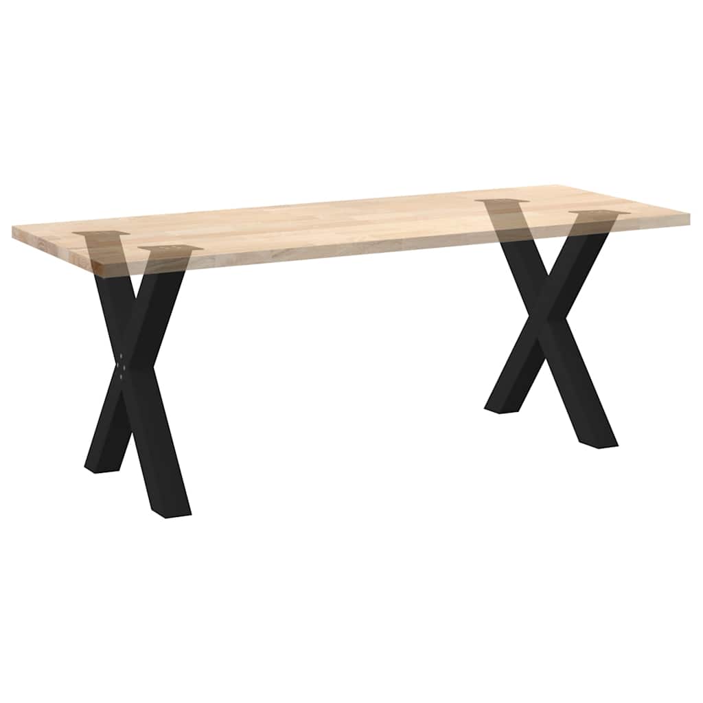 Black Steel X-Shaped Dining Table Legs, Adjustable, 2 pcs, 80x73 cm