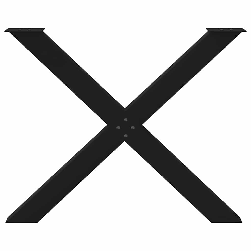 X-Shaped Black Steel Dining Table Legs 2 Pcs, Adjustable 90cm