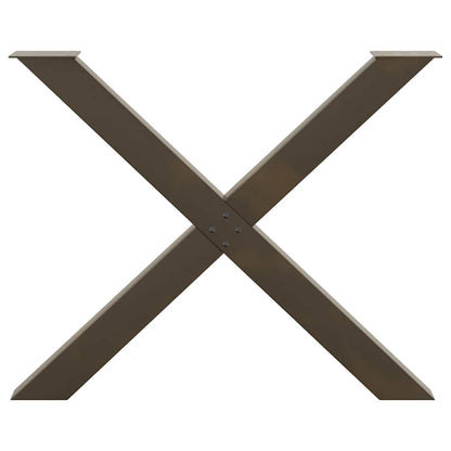 Natural Steel X-Shaped Dining Table Legs, 2pcs, 90cm Adjustable Height
