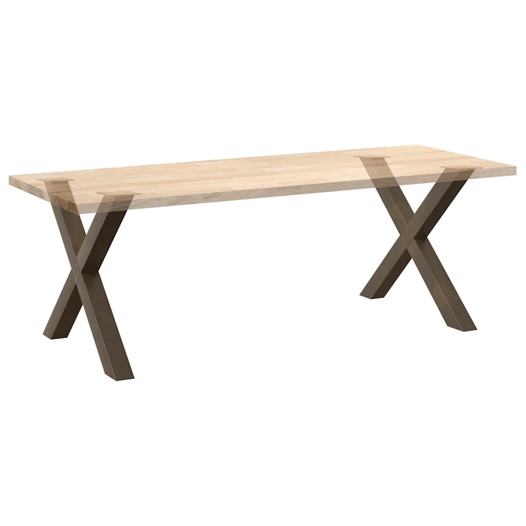Natural Steel X-Shaped Dining Table Legs, 2pcs, 90cm Adjustable Height