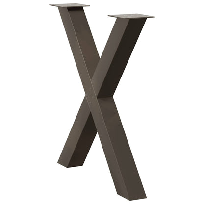 X-Shaped Natural Steel Dining Table Legs - Set of 3, Adjustable 70x72-73cm
