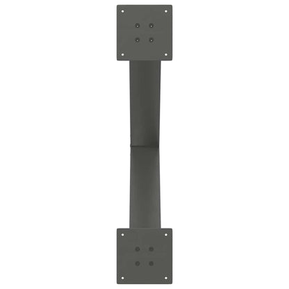 Anthracite Steel X-Shaped Dining Table Legs 3 pcs, 80x72-73 cm