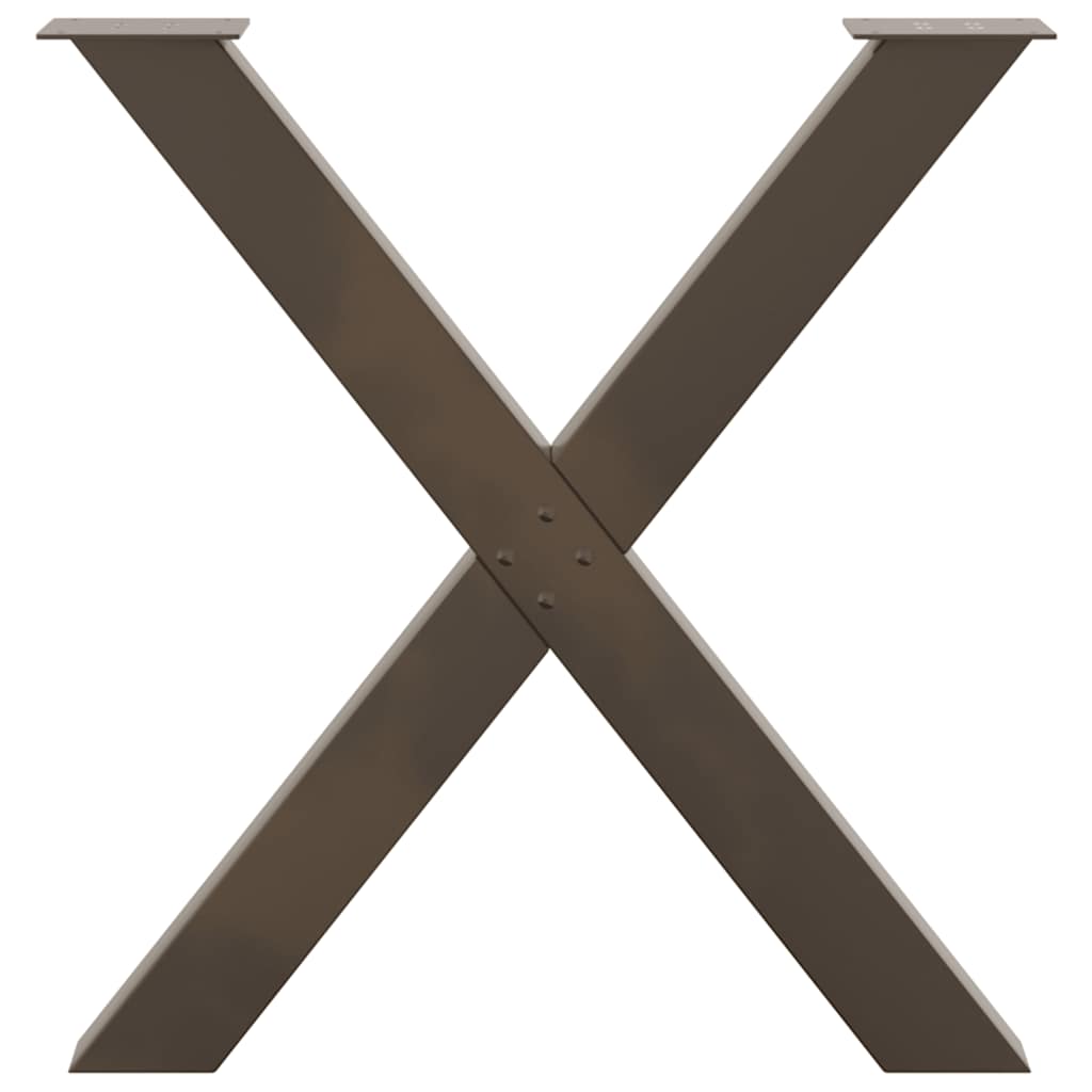 Natural Steel X-Shaped Dining Table Legs, 3pcs, Adjustable Height