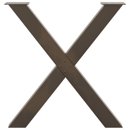 Natural Steel X-Shaped Dining Table Legs, 3pcs, Adjustable Height