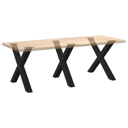 Black X-Shaped Steel Dining Table Legs, 3 pcs, Adjustable 72-73 cm