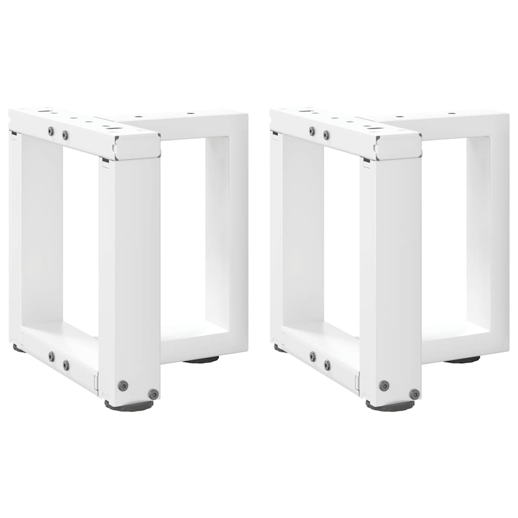 White Steel T-Shaped Coffee Table Legs, 2 Pcs, Adjustable 30-31 cm