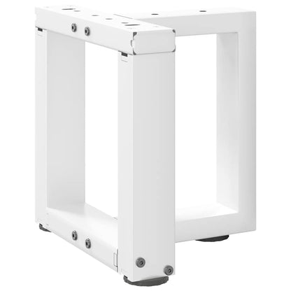White Steel T-Shaped Coffee Table Legs, 2 Pcs, Adjustable 30-31 cm