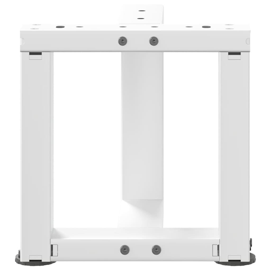 White Steel T-Shaped Coffee Table Legs, 2 Pcs, Adjustable 30-31 cm