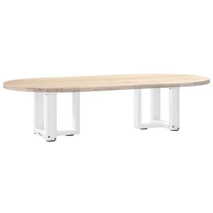 White Steel T-Shaped Coffee Table Legs, 2 Pcs, Adjustable 30-31 cm