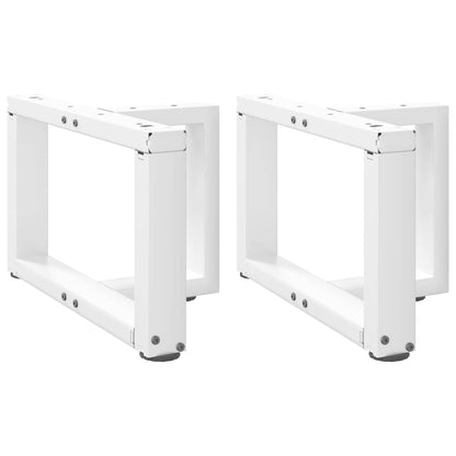 White Steel T-Shaped Coffee Table Legs, Adjustable 2 pcs 40x25 cm
