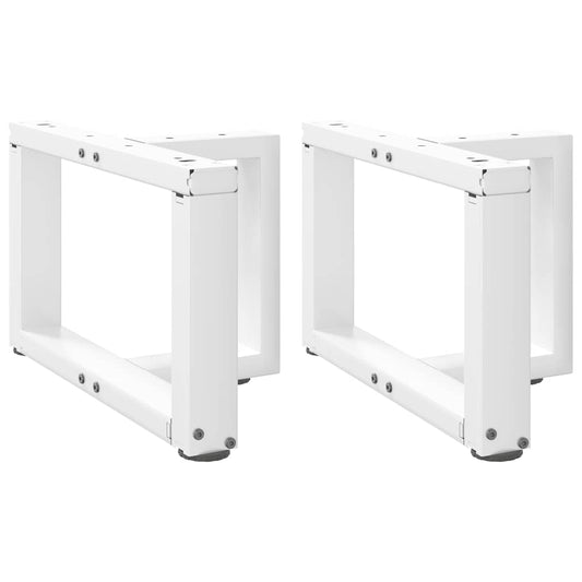 White Steel T-Shaped Coffee Table Legs, Adjustable 2 pcs 40x25 cm