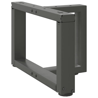 Anthracite Steel T-Shaped Coffee Table Legs 2pcs Adjustable 40x25cm