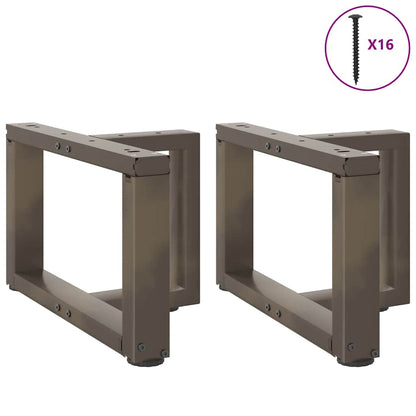 Black Steel T-Shaped Coffee Table Legs 2pcs 40x25x(30-31) cm