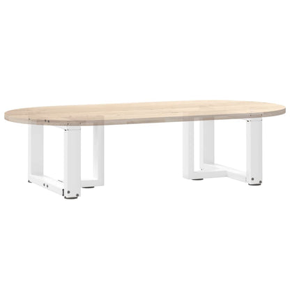 White T-Shaped Steel Coffee Table Legs 2pcs, Adjustable Height