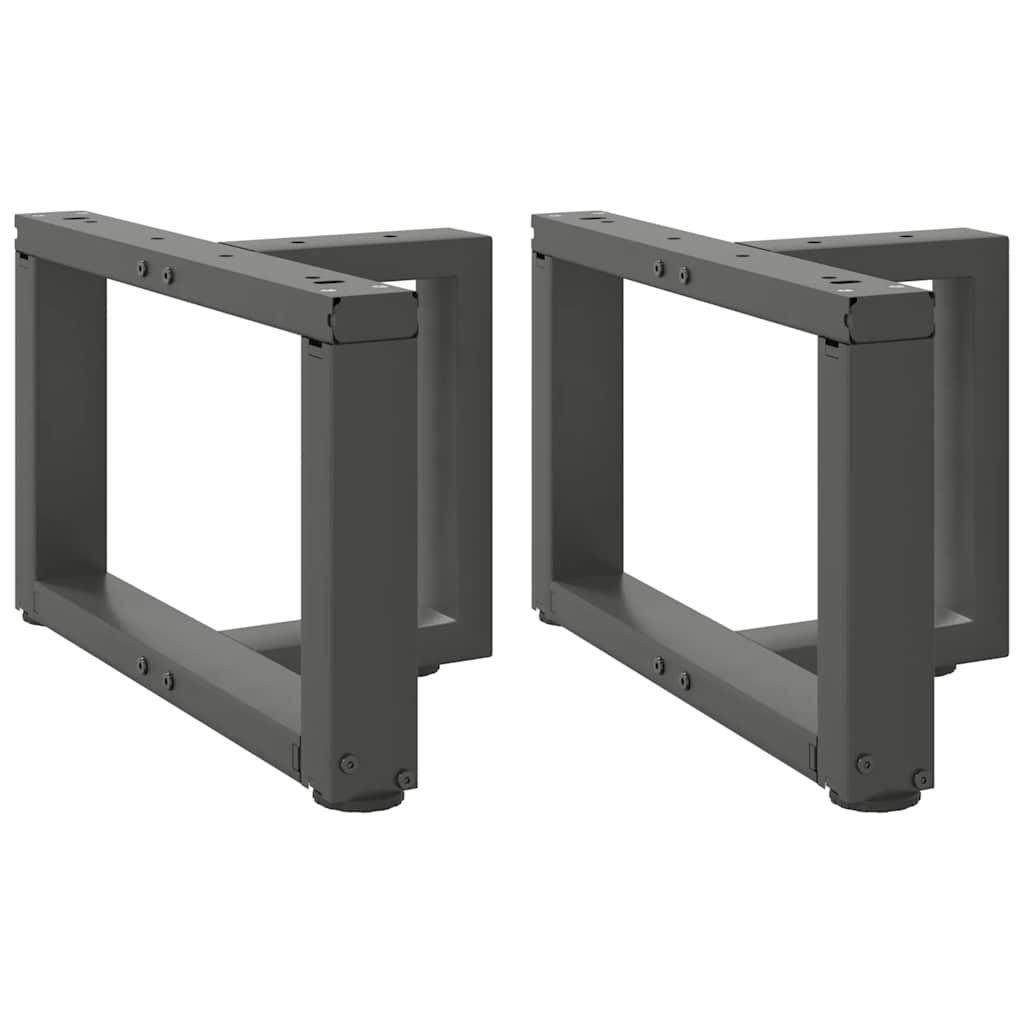 T-Shaped Anthracite Steel Coffee Table Legs 2pcs, Adjustable 50x25x30cm