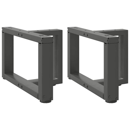 T-Shaped Anthracite Steel Coffee Table Legs 2pcs, Adjustable 50x25x30cm