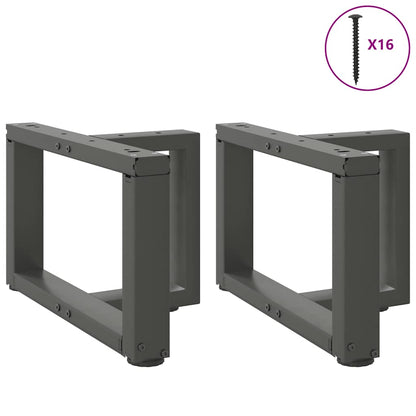 T-Shaped Anthracite Steel Coffee Table Legs 2pcs, Adjustable 50x25x30cm