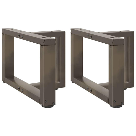 Black Steel T-Shaped Coffee Table Legs Set - Adjustable 50x25 cm