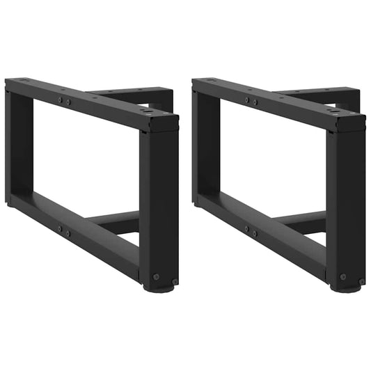 Black T-Shaped Steel Coffee Table Legs, 2 pcs, Adjustable Height