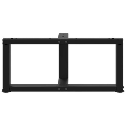 Black T-Shaped Steel Coffee Table Legs, 2 pcs, Adjustable Height