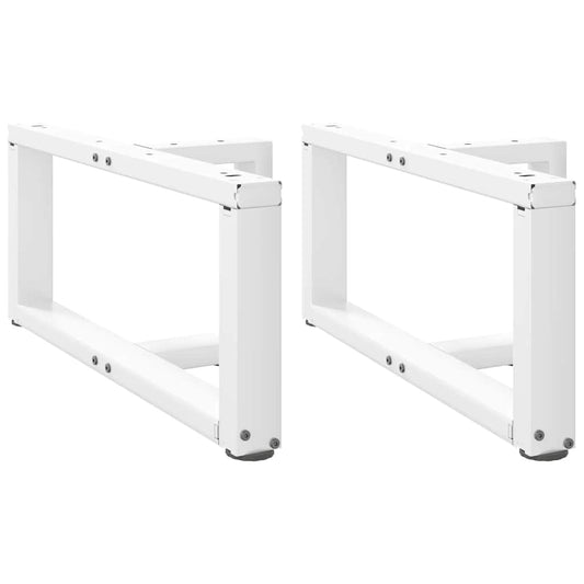White Steel T-Shaped Coffee Table Legs, 2 pcs, 60x25x(30-31) cm
