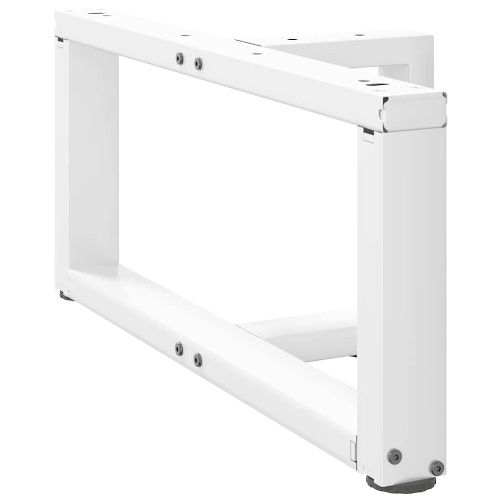 White Steel T-Shaped Coffee Table Legs, 2 pcs, 60x25x(30-31) cm