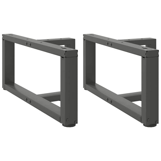 Anthracite Steel T-Shaped Coffee Table Legs 2 Pcs, Adjustable 60x25 cm