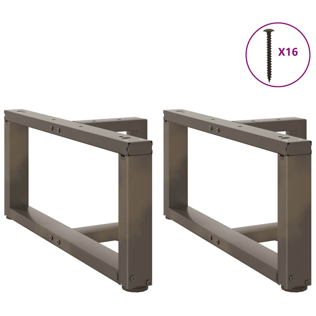 Black Steel T-Shaped Coffee Table Legs 2 pcs Adjustable Height