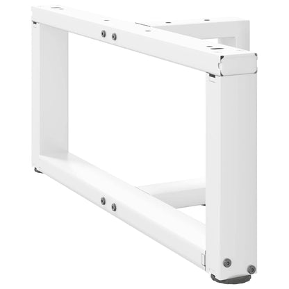White Steel Coffee Table Legs, T-Shaped, 2 pcs, Adjustable Height.